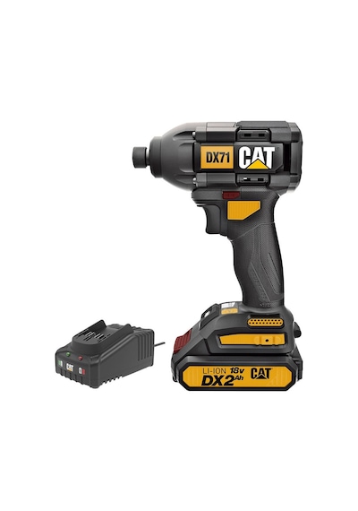 Cat DX71BC 18Volt 2.0Ah Li-ion Tek Akülü 215NM Kömürsüz Profesyonel Şarjlı Darbeli Tornavida