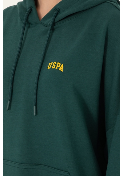 U.S. Polo Assn. Kadın Koyu Yeşil Kapüşonlu Basic Sweatshirt 50297324-VR079