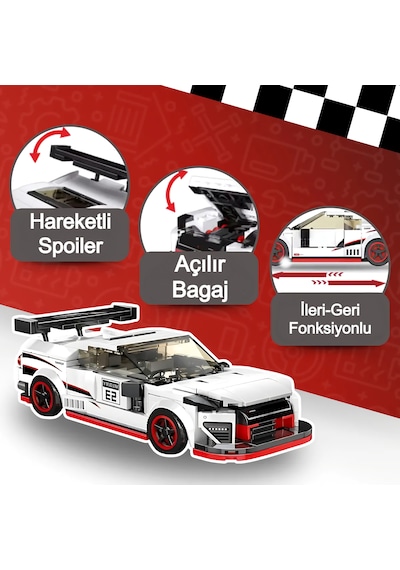 Teknik Nissan Gtr R35 Lego Araba Porsche Araba Yapı Blok Nissan Gt-r Oyuncak Araba - 326 Parça