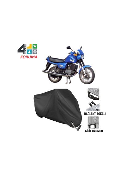 Mz Fun 301 Motosiklet Brandası ( Kilit Uyumlu - Siy...