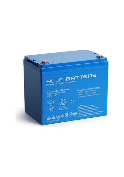 Blue Battery 12 V 80 Amper Bakımsız Kuru Akü Ups Aküsü