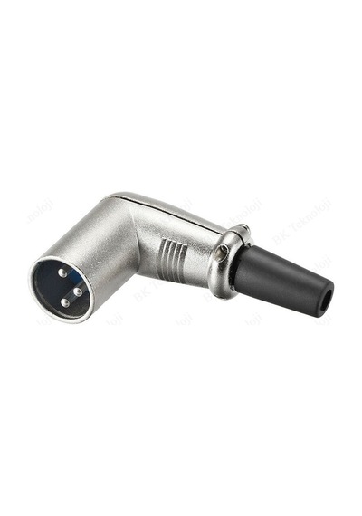 90 Derece 3 Pin XLR Erkek Lehim Tipi Ses Mikrofon Hoparlör Konnek