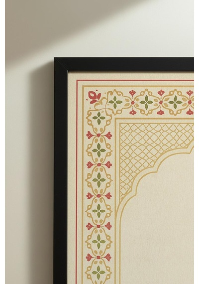 1 Adet Siyah Ahşap Çerçeveli Doğa Manzaralı Vintage Tablo