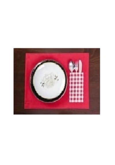 Tropik Home Amerikan Servis Moena Dinner Runner Seti - Kırmızı