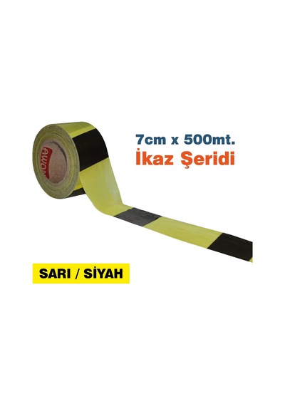 500 Metre Çok Amaçlı Emniyet Şeridi Kırmızı Siyah X 10 Adet