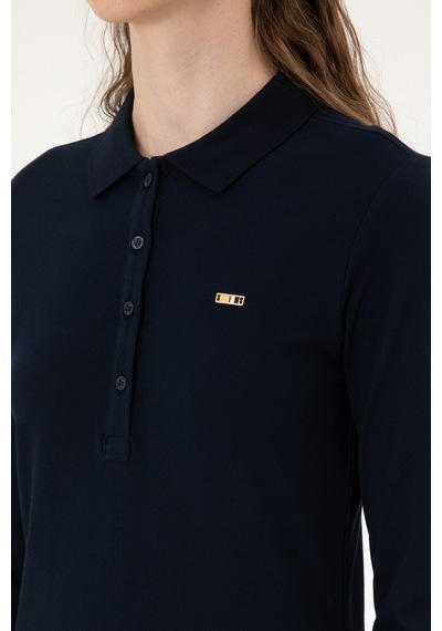 U.S. Polo Assn. Kadın Lacivert Basic Polo Yaka Sweatshırt 50313593-VR033