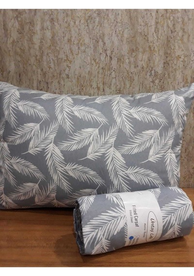 Üntaş Life Mavi Tüy 160x200 Çift Kişilik Lastikli Çarşaf+2 Adet Yastık Kılıfı Ecmavitüy160