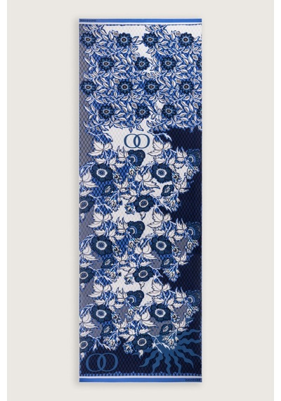 İmannooor Çit İndigo Floş Viskon Şal 70x210 indigo