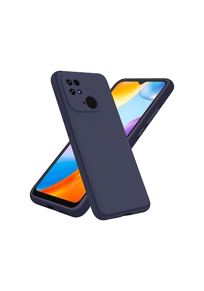 Fibaks Redmi 10c/poco C40 Uyumlu Kılıf Kamera Çıkıntılı Içi Kadife Lansman Yumuşak Dokulu Silikon Kapak Lacivert