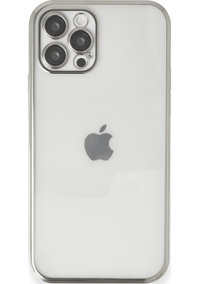 Apple Uyumlu iPhone 12 Pro Kılıf Kamera Lens Korumalı Parlak Silikon Kapak Ryc/razer Lens - Gümüş Gümüş