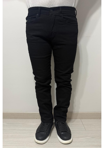 Hacker Denim Dmctekstil Erkek Siyah 1024 Yüksek Bel Rahat Kesim Boru Paça Jean Pantolon