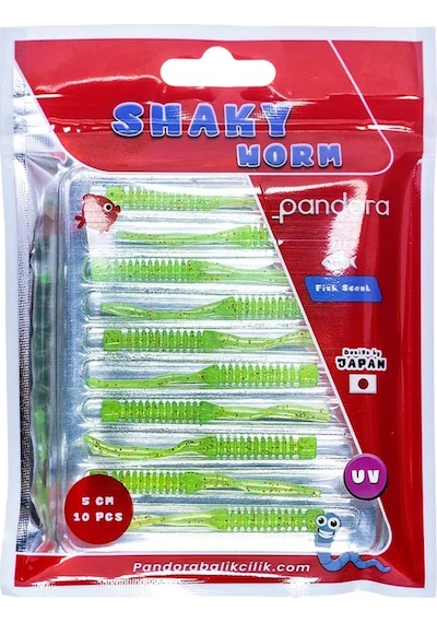 Pandora Shaky Worm 5cm 10 Adet Lrf Silikonu Red Berry