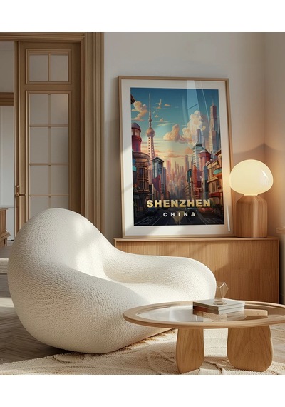 Çerçevesiz Poster Çin'in Teknoloji Başkenti Shenzhen