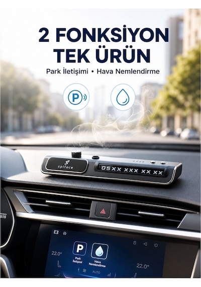 Led Işıklı Araç Ön Cam Telefon Numarası Gösterme Aparatı + 3 Seviyeli Hava Nemlendirici Yeni Nesil - Lisinya