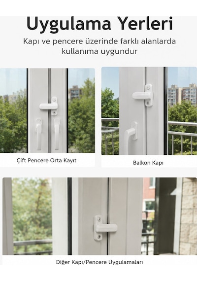 3lü Set Çocuk Pencere Emniyet Kilidi Vidalı Pvc Pimapen Güvenlik Kilidi