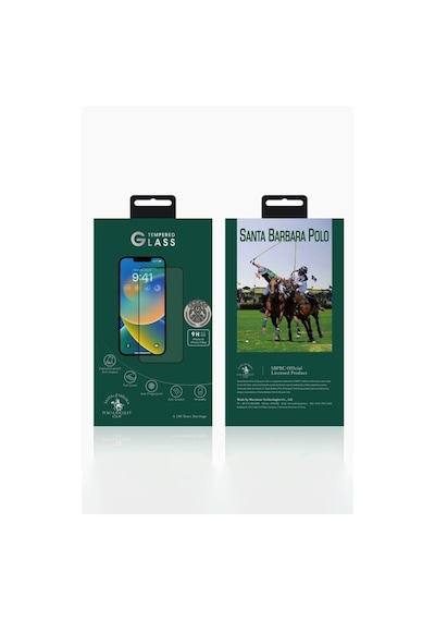 Cosmotex Santa Barbara Polo Racquet Club Apple iPhone Uyumlu  14 Plus 3d Premium Cam Ekran Koruyucu - Siyah