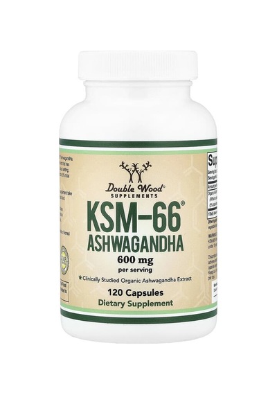 Double Wood Supplements, Ksm66 As-hw-aga-ndha, 120 Capsules 300 Mg Per Capsule