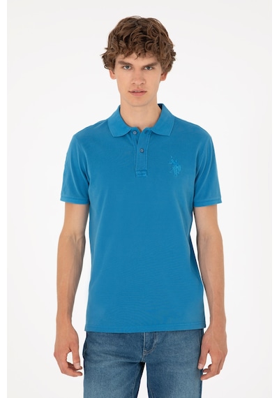 U.S. Polo Assn. Erkek Slim Fit Polo Yaka Saks Basic Tişört 50279591-VR045