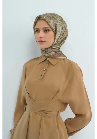 Armine İpek Eşarp 2026 Yaz - 9518-35 Kum Beji Twill