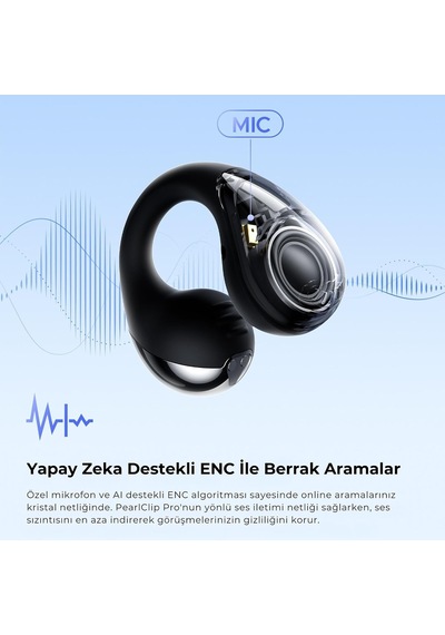 Pearlclip Pro Hi-res Ldac Enc Ows Kablosuz Bluetooth 6.0 Kulaklık Siyah