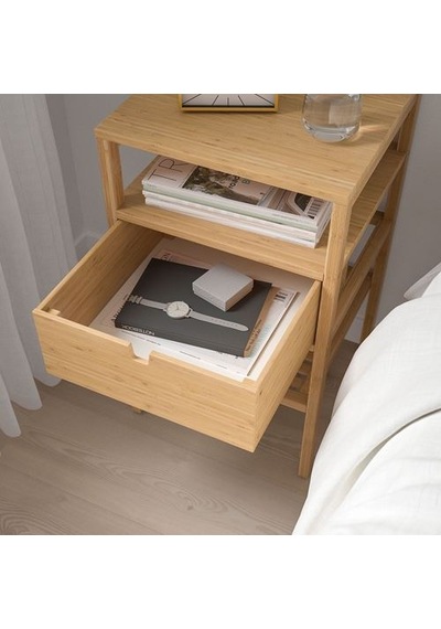 Ikea Nordkısa Komodin, Bambu, 40x40 Cm Ikea Nordkısa Komodin, Bambu, 40x40 Cm