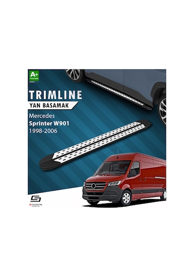 S-dizayn Mercedes Sprinter W901 Uzun Şase Trimline Gri Yan Basama
