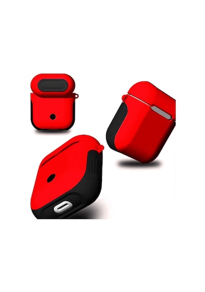 Lexroo Apple AirPods Uyumlu Kılıf Shockproof Silikon - Kırmızı