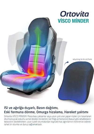 Yeni Nesil Visco Ortopedik Ergonomik Kaymaz Taban Terlemez Araba Boyun Yastığı Ortopedik Oto Boyun Yastığı Rahat Duruş Ortopedik 1