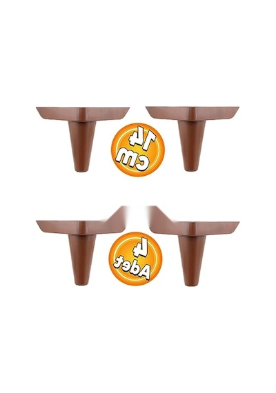 Kahverengi Ahşap Desenli 14 Cm Yükseklikte 4 Adet Koltuk Ayak Seti 6395751