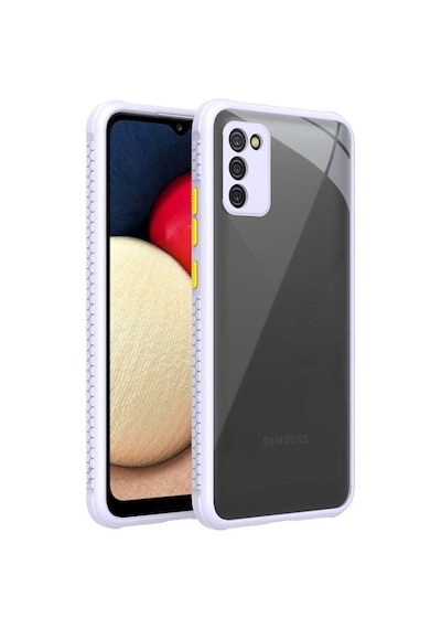 Samsung Galaxy Uyumlu A02S Kılıf Kenar Renkli Sararmaz Şeffaf Kapak