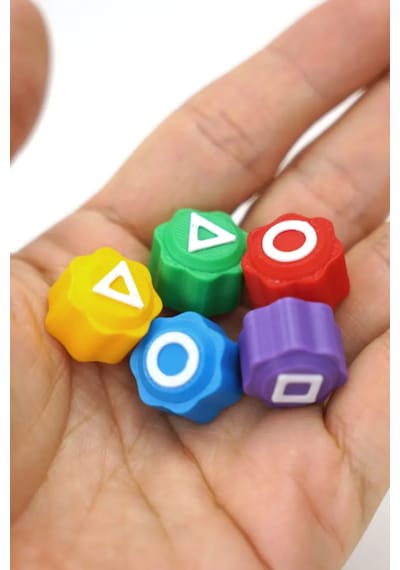 Squid Game Poşetli Squid Game Oyun 5 Taş Seti Renkli Taş Gonggi,