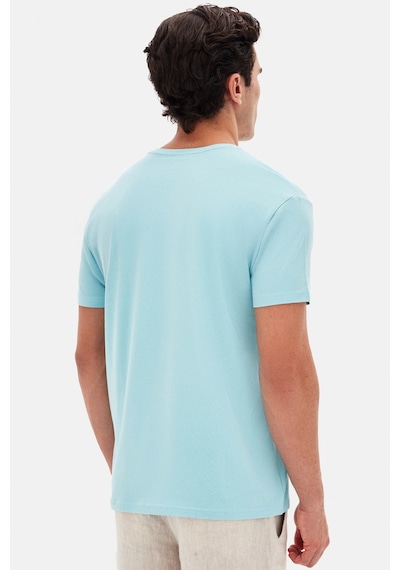 Twn Slim Fit Aqua Düz Kabartma Baskılı T-shirt 4ec148551753m Aqua