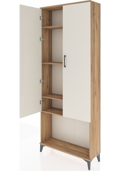 Arges Dolap 4 Raflı 2 Kapaklı 88x30x221 Çam-aytaşı Çam
