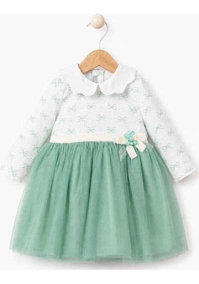 Babyhola Fiyonk Detaylı Tül Etek Kız Çocuk Elbise 15348 Mint Babyhola Fiyonk Detaylı Tül Etek Kız Çocuk Elbise 15348 Mint