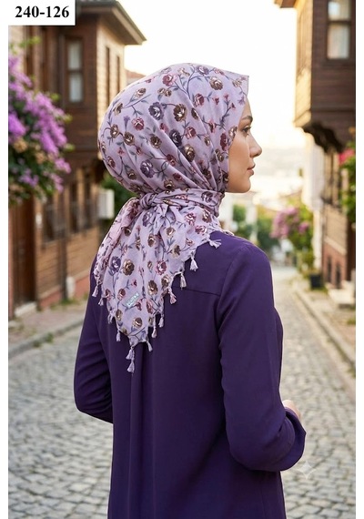Dolce Cotton Desenli Sökme Boncuklu Eşarp 240-126 Çok Renkli