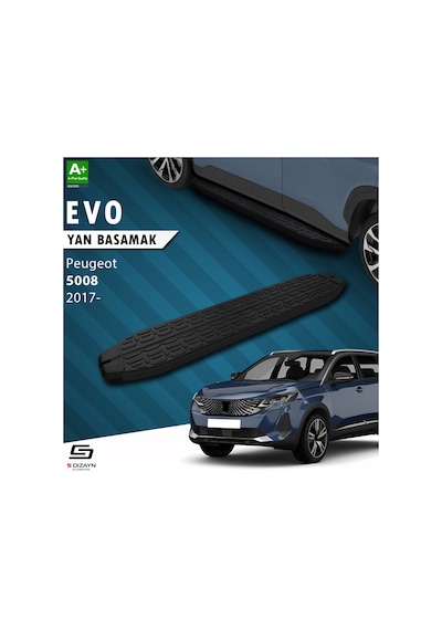 S-dizayn Peugeot 5008 2 Evo Siyah Yan Basamak 203 Cm 2017 Üzeri