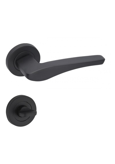 Arpat Moda Yuvarlak Rozetli Wc Kapı Kolu Mat Siyah
