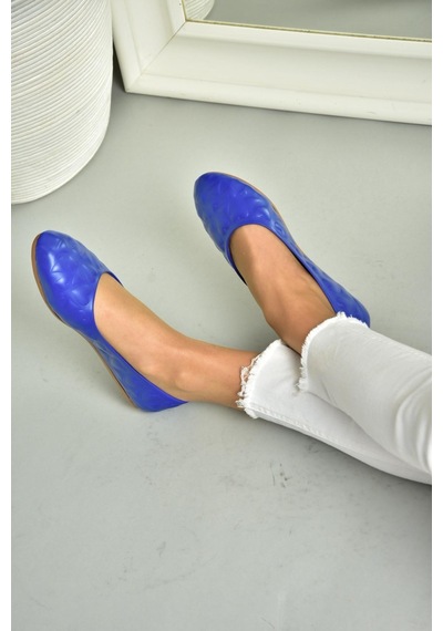 Fox Shoes S314020209 Saks Mavi Kadın Babet Saks Mavi