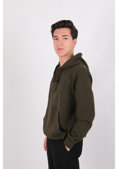 Five Pocket Fp24b2124 Erkek Kapşonlu Kanguru Cepli Sweatshirt Haki