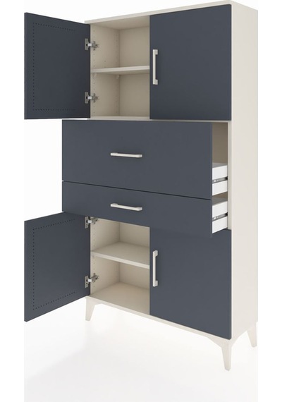 Arges Dolap 3 Raflı 2 Çekmeceli 4 Kapaklı 88x30x163 Aytaşı-an... Aytaşı