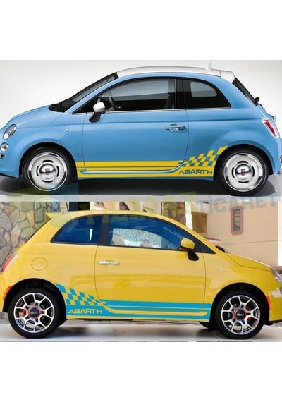 Fiat Abarth Yan Kapı Altı Marşpiyel Oto Sticker Yapıştırma 1 Çift 180 X 28 Cm