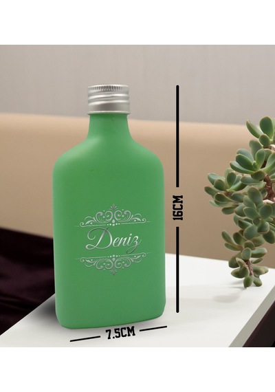 Bk Gift Kişiye Özel İsimli Cam Şişede Kolonya 200 Ml 80 Derece, Özel Tasarım Şişe, Hediye Kolonya Yeşil