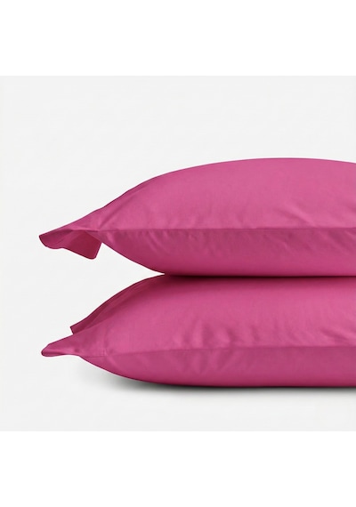 Prime Sleeks %100 Pamuk Yastık Kılıfı 2 Adet - Fuşya - 50x70cm Fuşya