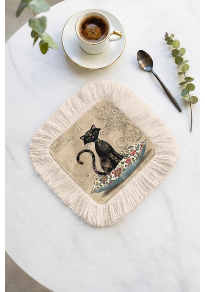 Zarif Vintage Siyah Kedi Saçaklı Sunum Peçetesi - Çiçekli Bohem Tarz Bej Krem Bardak Altlığı Mendil Sedefli Adaçayı Lacivert Zarif Vintage Siyah Kedi Saçaklı Sunum Peçetesi - Çiçekli Bohem Tarz Bej Krem Bardak Altlığı Mendil Sedefli Adaçayı Lacivert