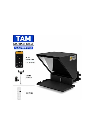Pratic Tablet Prompter Tam Set Bluetooth Kumanda Ve Telefon Tutuculu, Metal Gövde