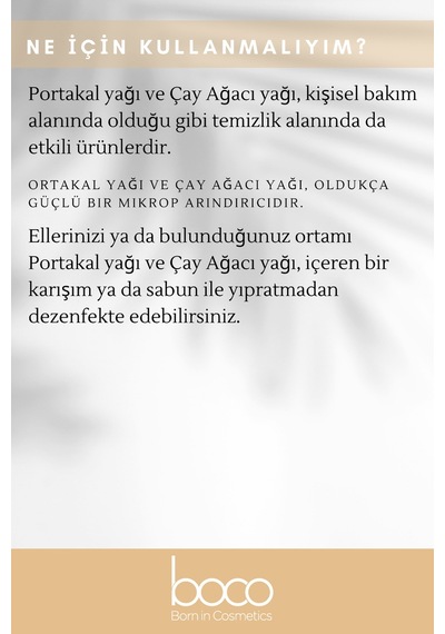 Boco Born In Cosmetics Çay Ağacı Yağı + Portakal Uçucu Yağı 2 x 10 ML