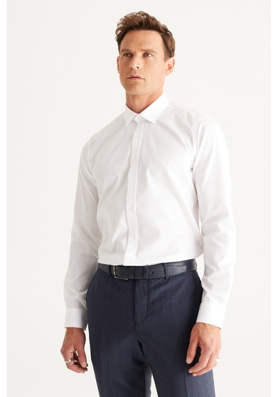 AC&Co / Altınyıldız Classics Erkek BEYAZ Ütü Gerektirmeyen Non-İron Slim Fit Dar Kesim %100 Pamuk Gömlek Beyaz AC&Co / Altınyıldız Classics Erkek BEYAZ Ütü Gerektirmeyen Non-İron Slim Fit Dar Kesim %100 Pamuk Gömlek Beyaz