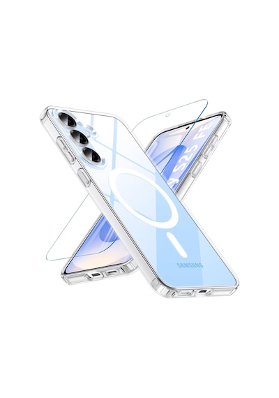 Samsung Galaxy S25 Fe 5g Uyumlu Nano Esnek Ekran Koruyucu + Magsafe Kılıf Silikon Kapak Set Şeffaf