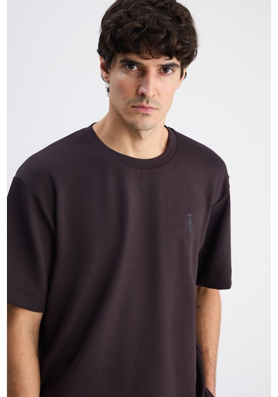 Twn Relaxed Fit Kahverengi Düz T-shirt 6ec144701535m Çok Renkli