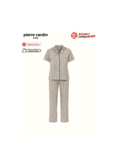 Pierre Cardin Paris Premium Kadın Modal Pamuklu Önden Düğmeli Rahat Kalıp Kısa Kol Pijama Takım ekru Pierre Cardin Paris Premium Kadın Modal Pamuklu Önden Düğmeli Rahat Kalıp Kısa Kol Pijama Takım ekru